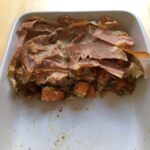 Marokkaanse quiche met tonijn, rozijnen en pompoen