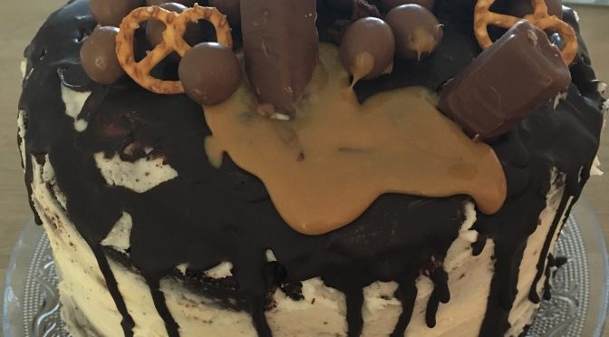 Salted caramel brownie taart