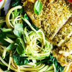 Pasta Pesto met spinazie en krokante kip